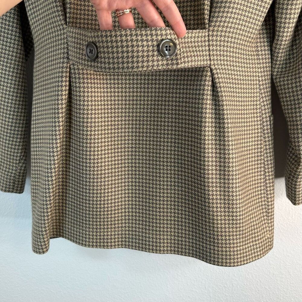 USA Vintage Anne Klein Houndstooth Blazer w Pockets Womens 6 Wool Silk Cashmere - Picture 5 of 11